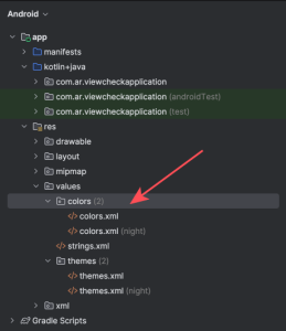 colors.xml file location
