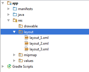 android layout subdirectory in android 