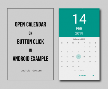 open calendar on button click in android example