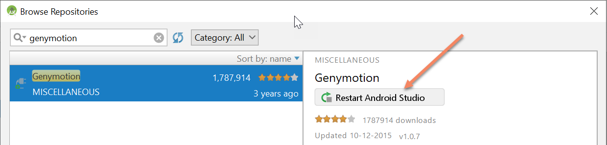 restart android studio